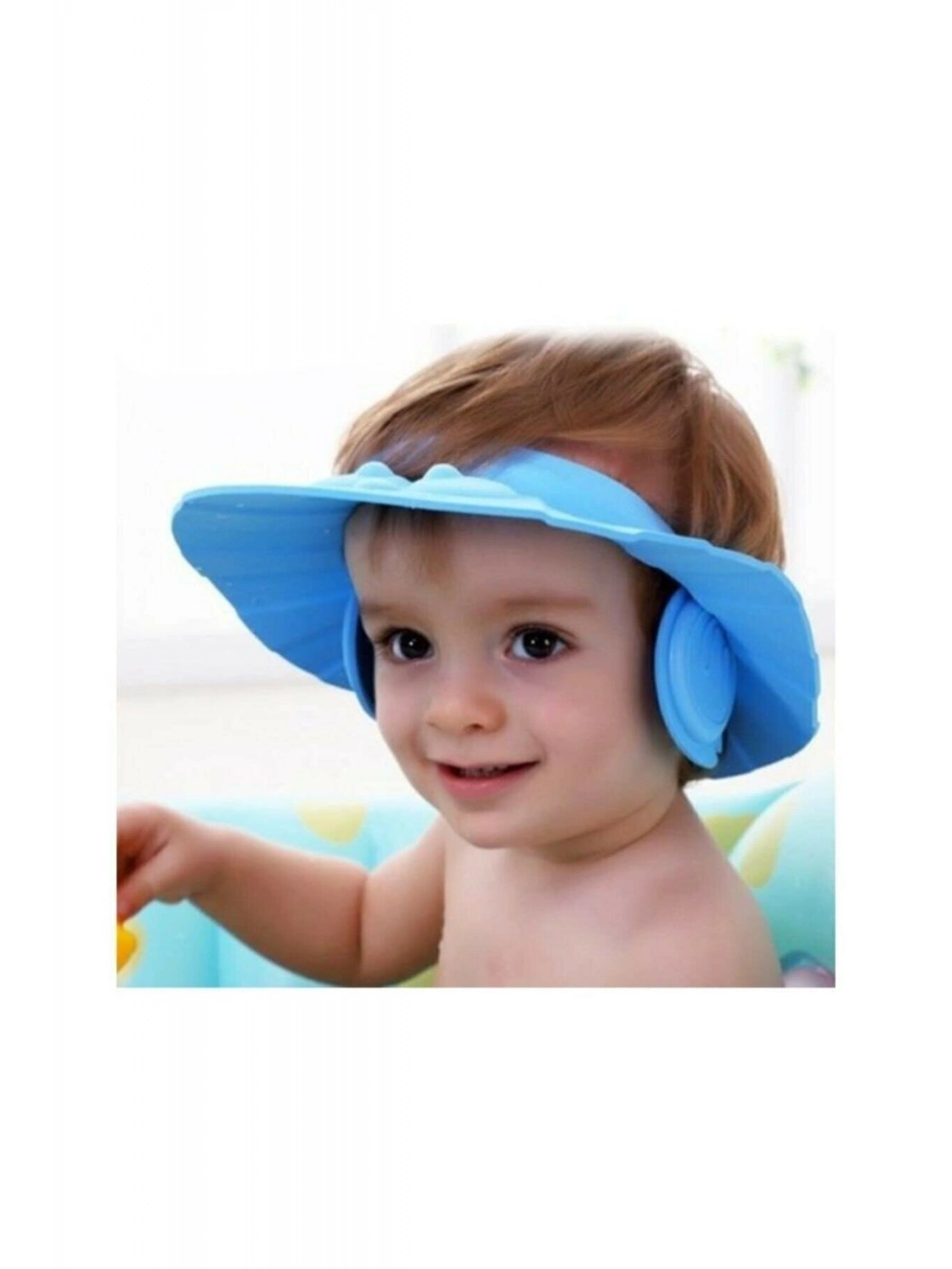 Bebek Banyo Şapkası -kulaklıklı Mavi