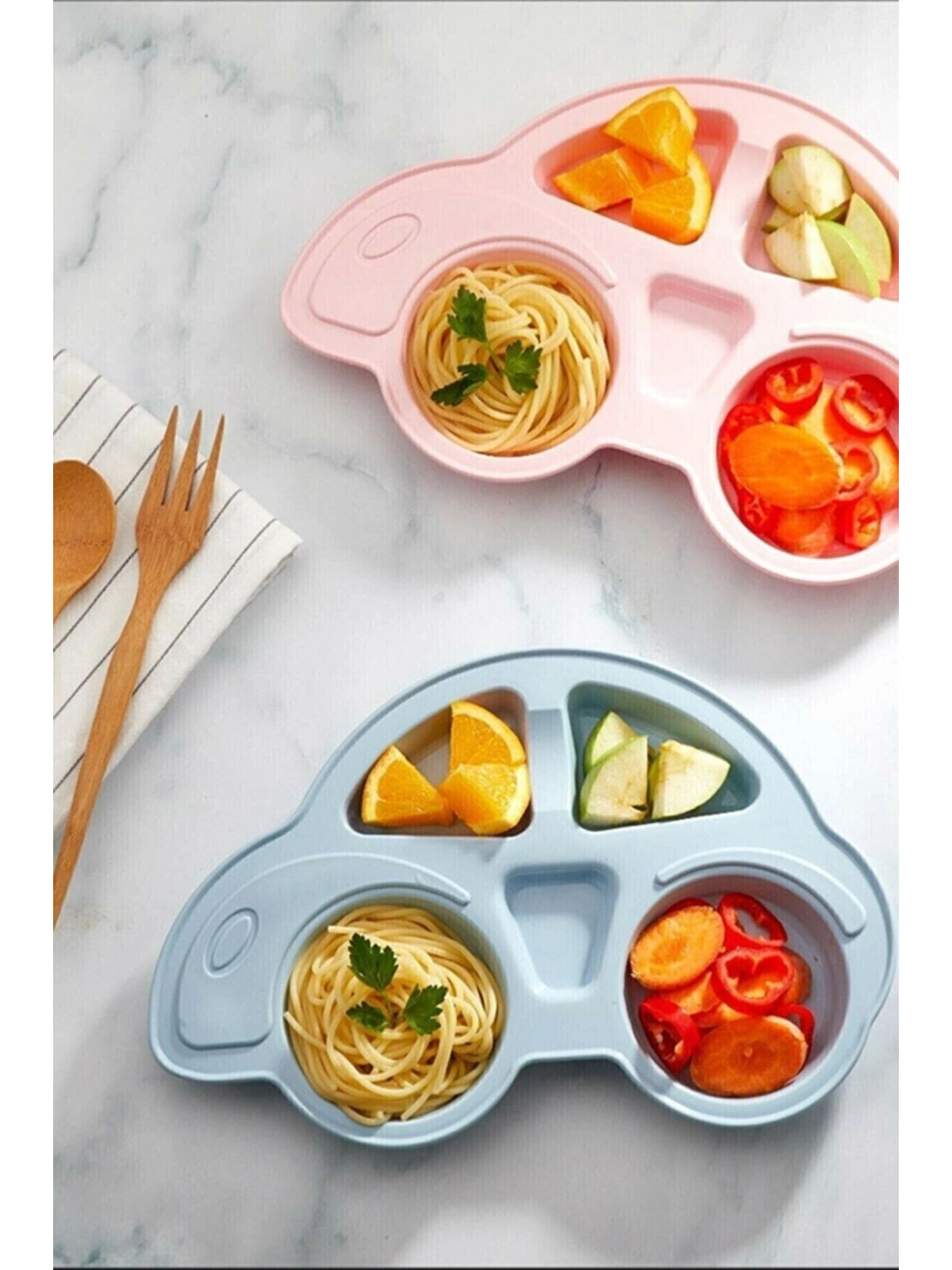 Araba Model Çocuk Mama Tabağı Mavi 108