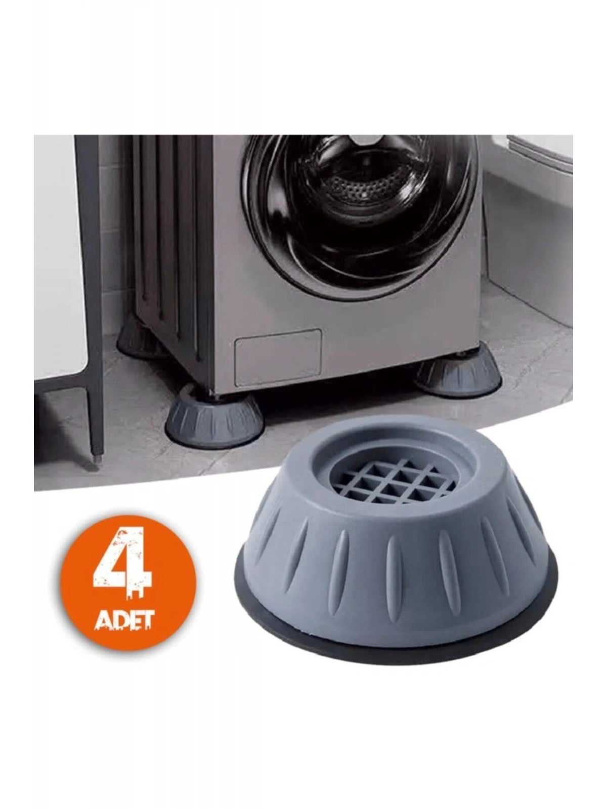 Beyaz Eşya Ayağı Çamaşır Makinesi Titreşim Önleyici Mobilya Kaydırmaz Vantuzlu Stoper Set 4 Adet