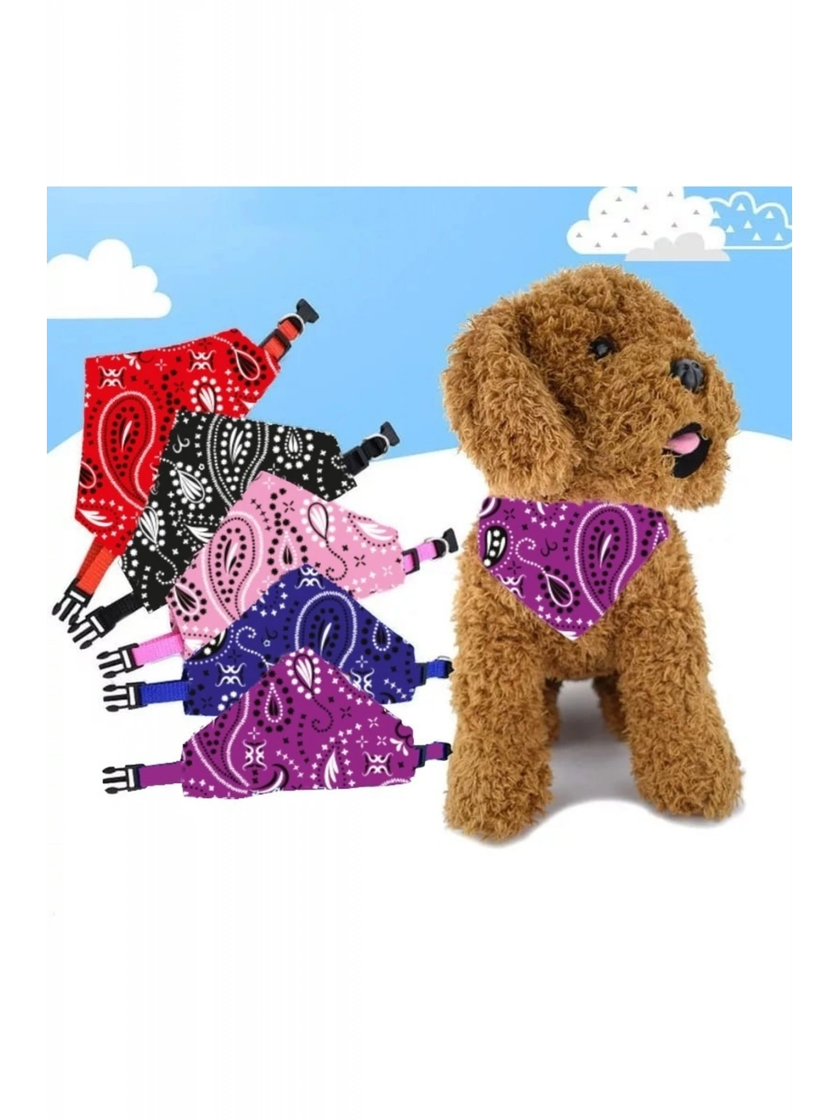 Evcil Hayvan Köpek Boyun Tasması Yakalık Önlük Fular No 350 Mor