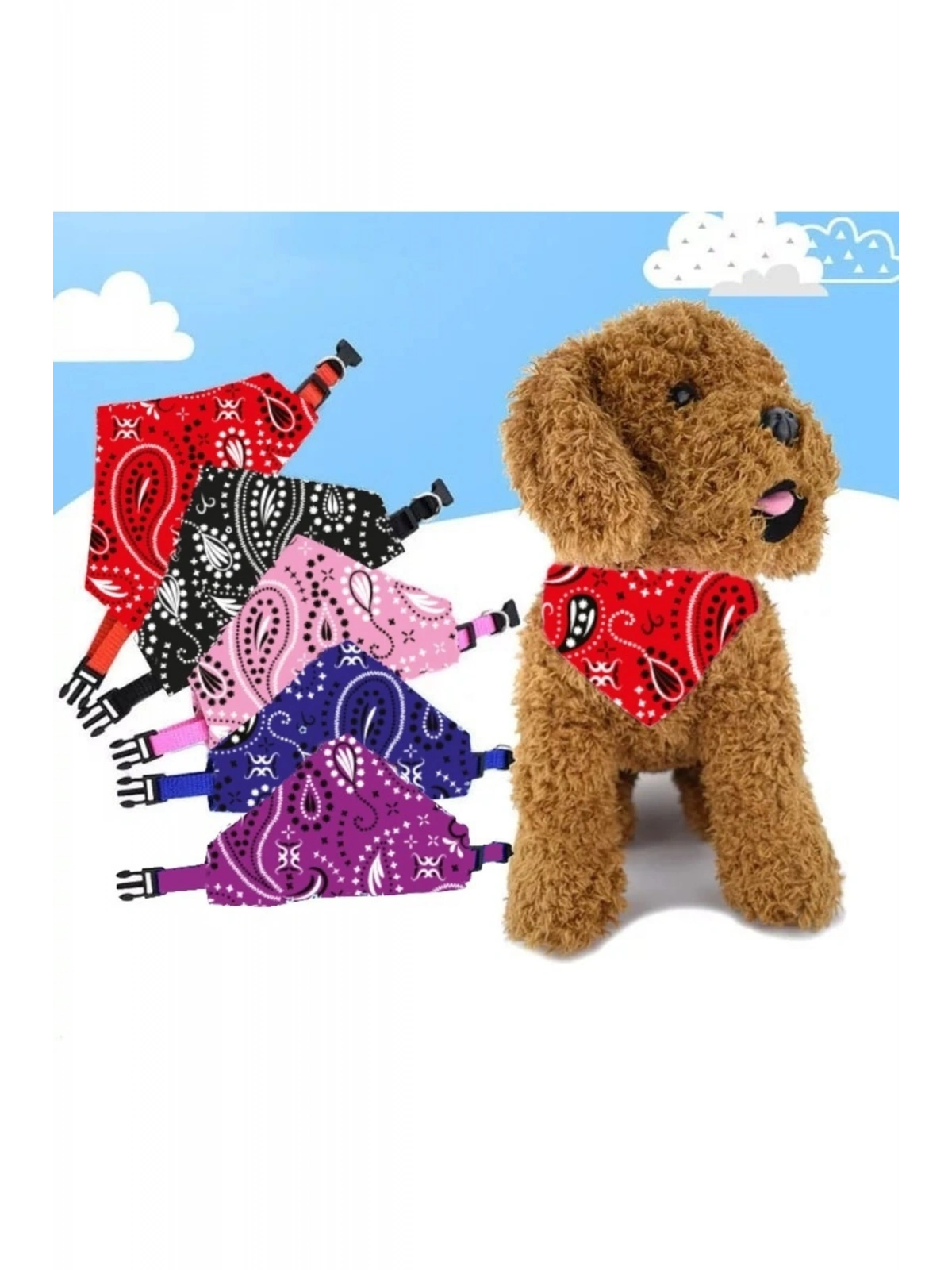 Evcil Hayvan Köpek Boyun Tasması Yakalık Önlük Fular No 310 Kırmızı