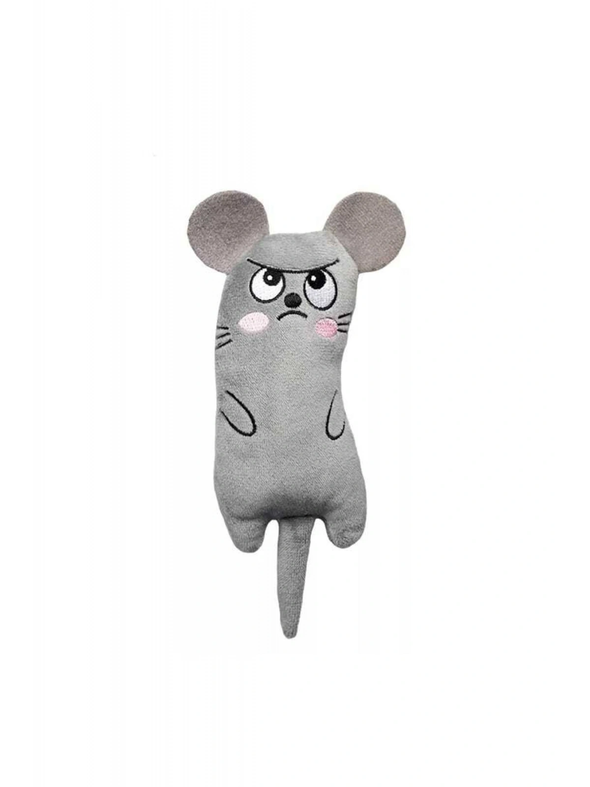 Peluş Kedi Oyuncağı Kedi Otlu Catnipli Gri 1 Adet