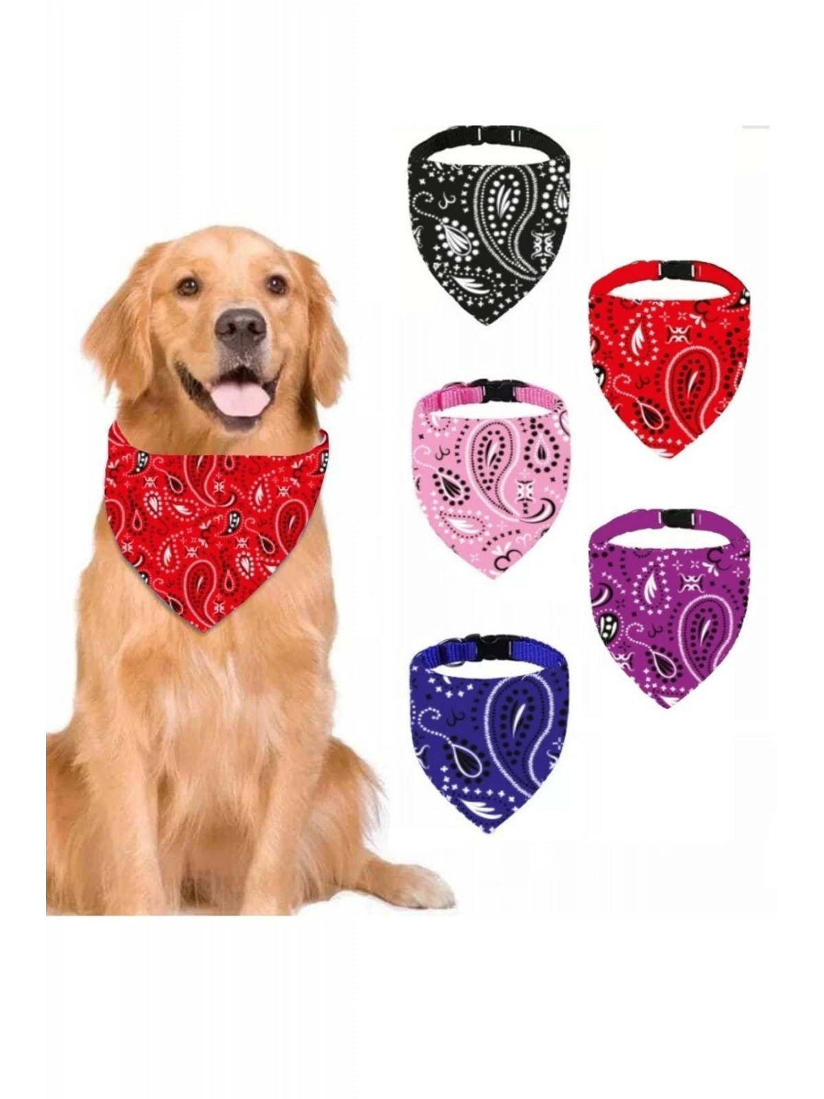 Evcil Hayvan Köpek Boyun Tasması Yakalık Önlük Fular No 410 Kırmızı Büyük Boy