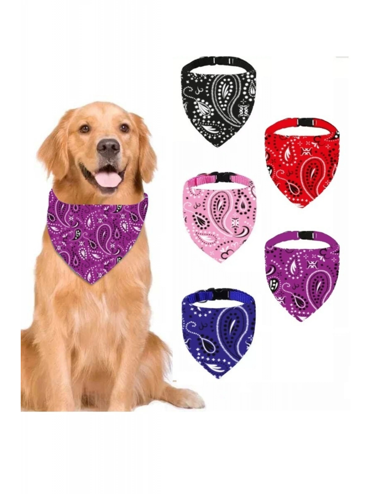 Evcil Hayvan Köpek Boyun Tasması Yakalık Önlük Fular No 450 Mor Büyük Boy