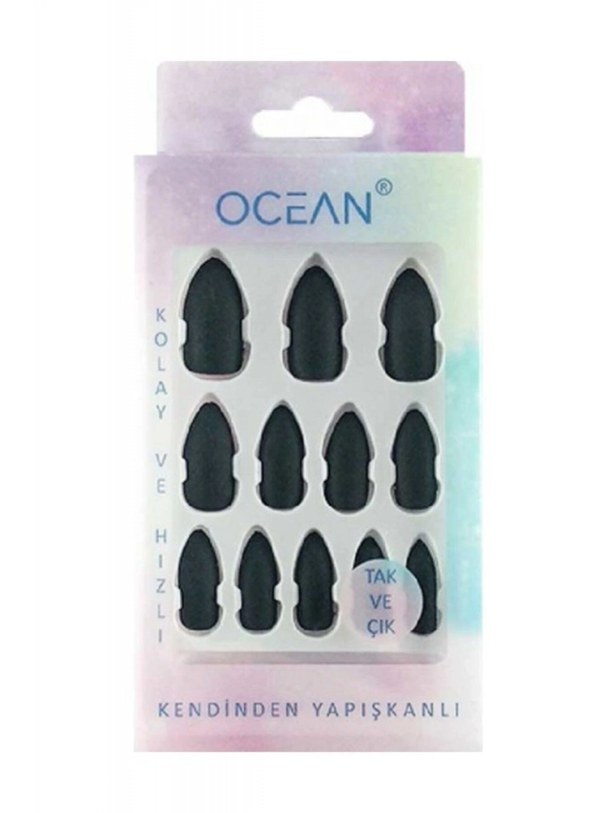 Tak Ve Çık Takma Tırnak - Beyaz Siyah