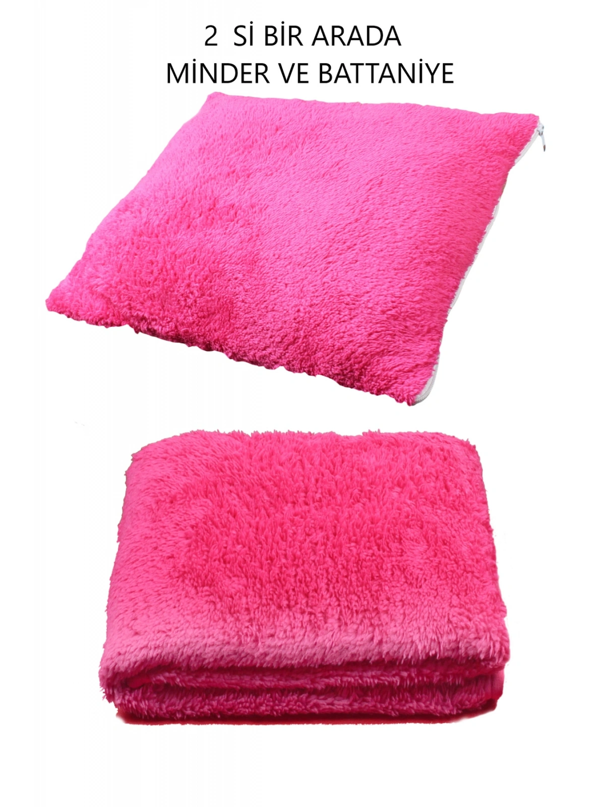 2 Lİ SET BATTANİYE VE MİNDER KEDİ UYKU YATAĞI MİNDERİ FUŞYA