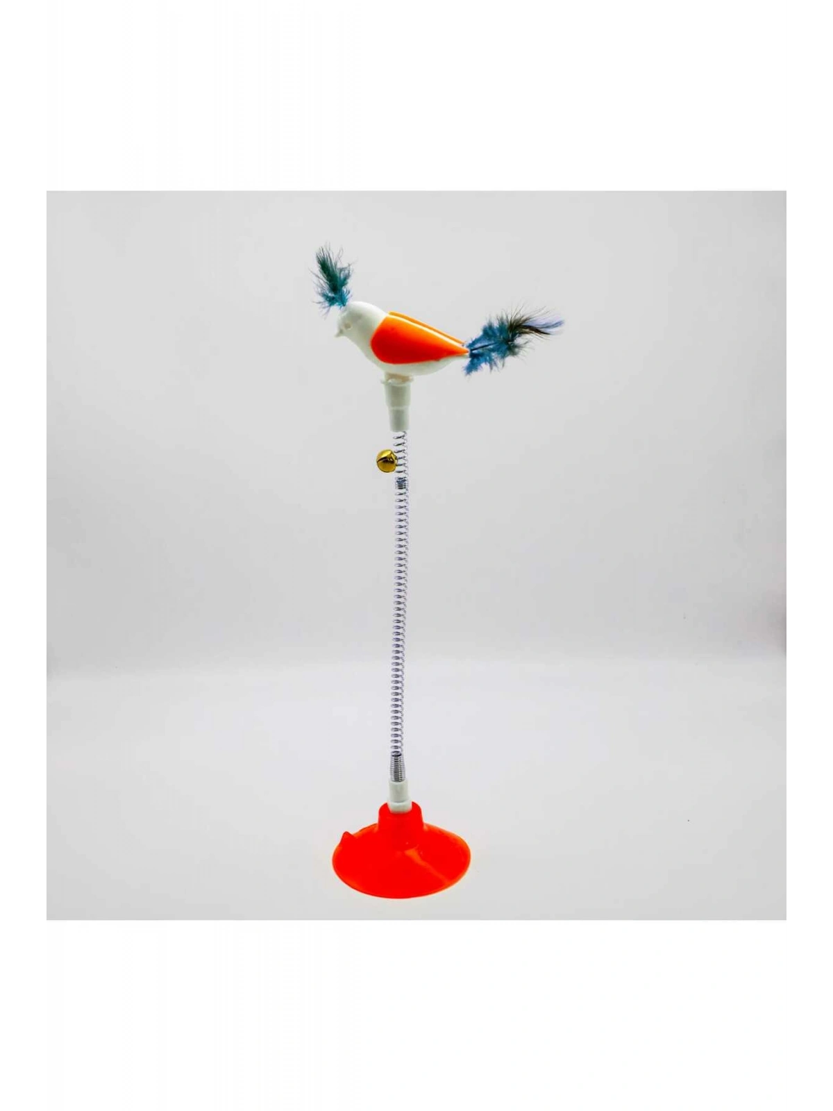 VANTUZLU YAYLI KUŞ KEDİ OYUNCAĞI TURUNCU 1 ADET