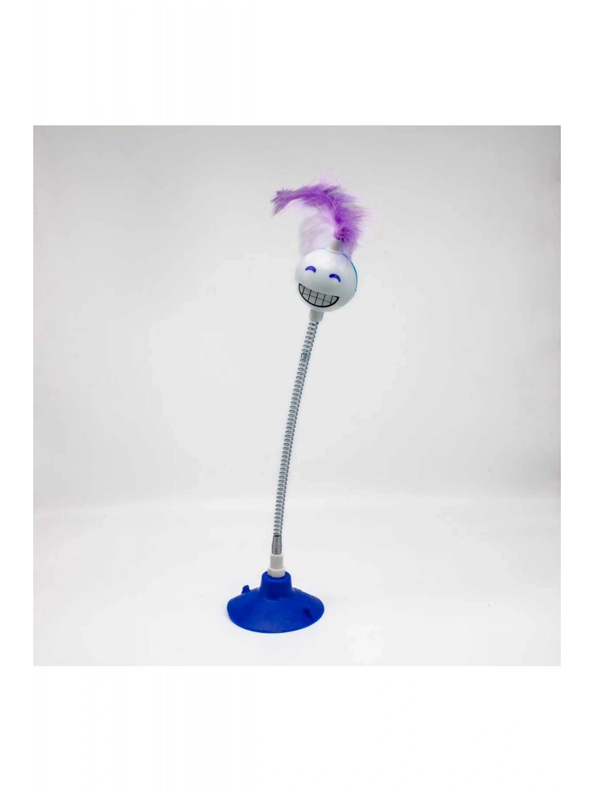 VANTUZLU YAYLI GÜLEN YÜZ KEDİ OYUNCAĞI MAVİ 1 ADET