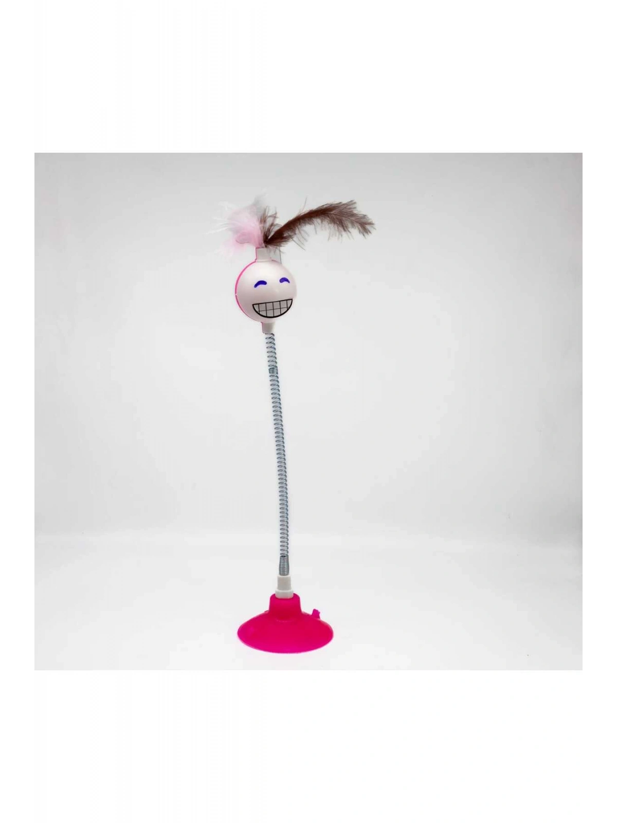 VANTUZLU YAYLI GÜLEN YÜZ KEDİ OYUNCAĞI PEMBE 1 ADET