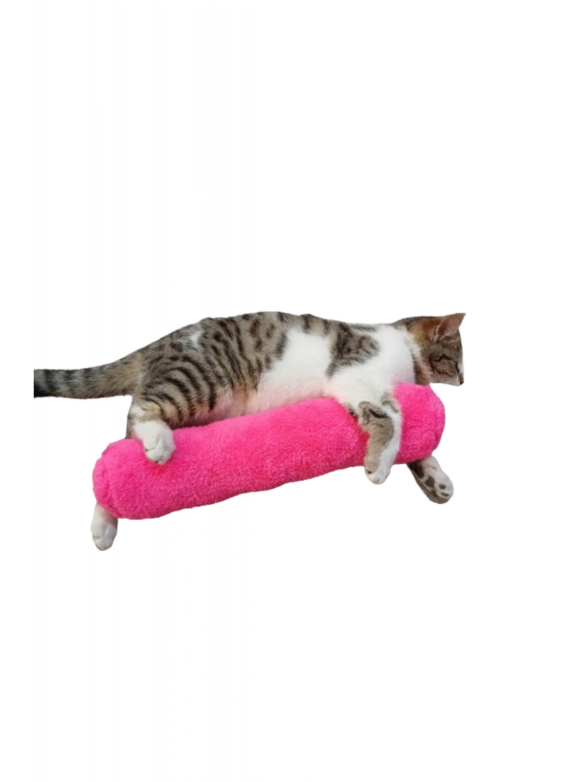 Kedi Oyuncağı Sarılma Yastığı Uyku Oyuncağı Kedi Otlu 30 Cm Peluş ( 1 Adet ) Fuşya