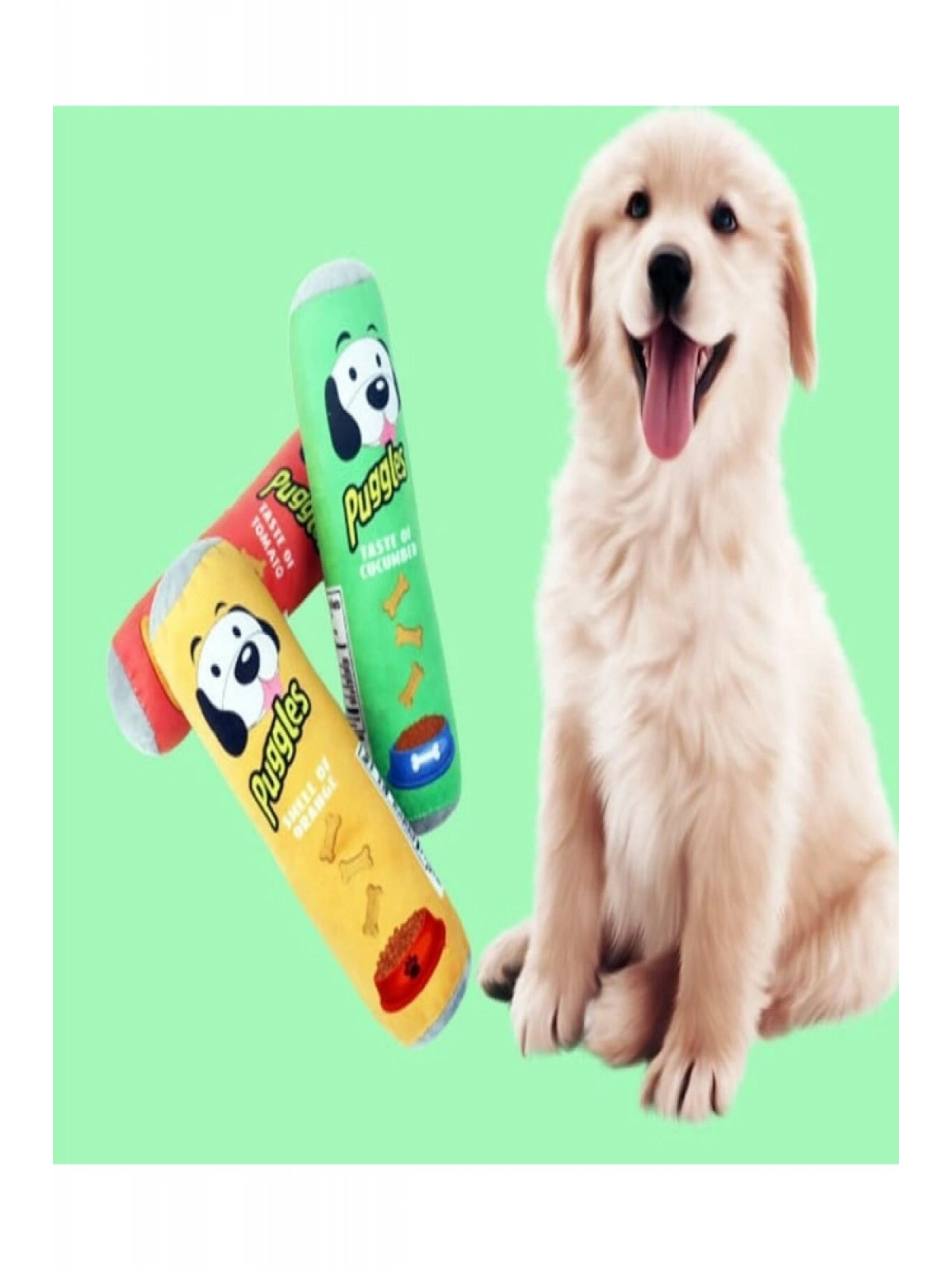 Puggles Dayanıklı Sesli Köpek Oyuncağı Tomato 1 Adet