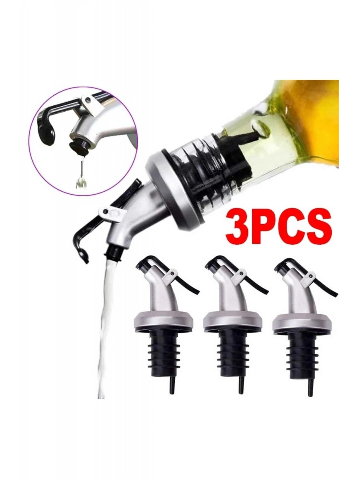 Şişe Başlığı Servis Yağdanlık Aparatı | Yağdanlık Şişe Ucu Servis Aparatı Sosluk Aparatı 3  Adet
