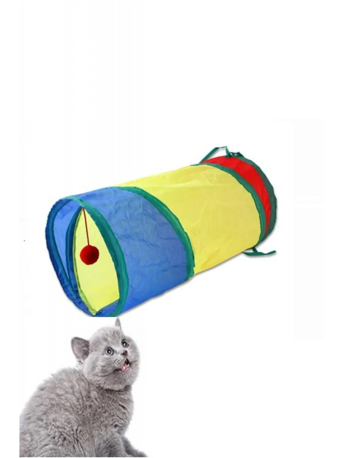 50 CM Düz Kedi Tüneli Katlanır Gökkuşağı Uzun Düz Kedi Köpek Oyun Tüneli