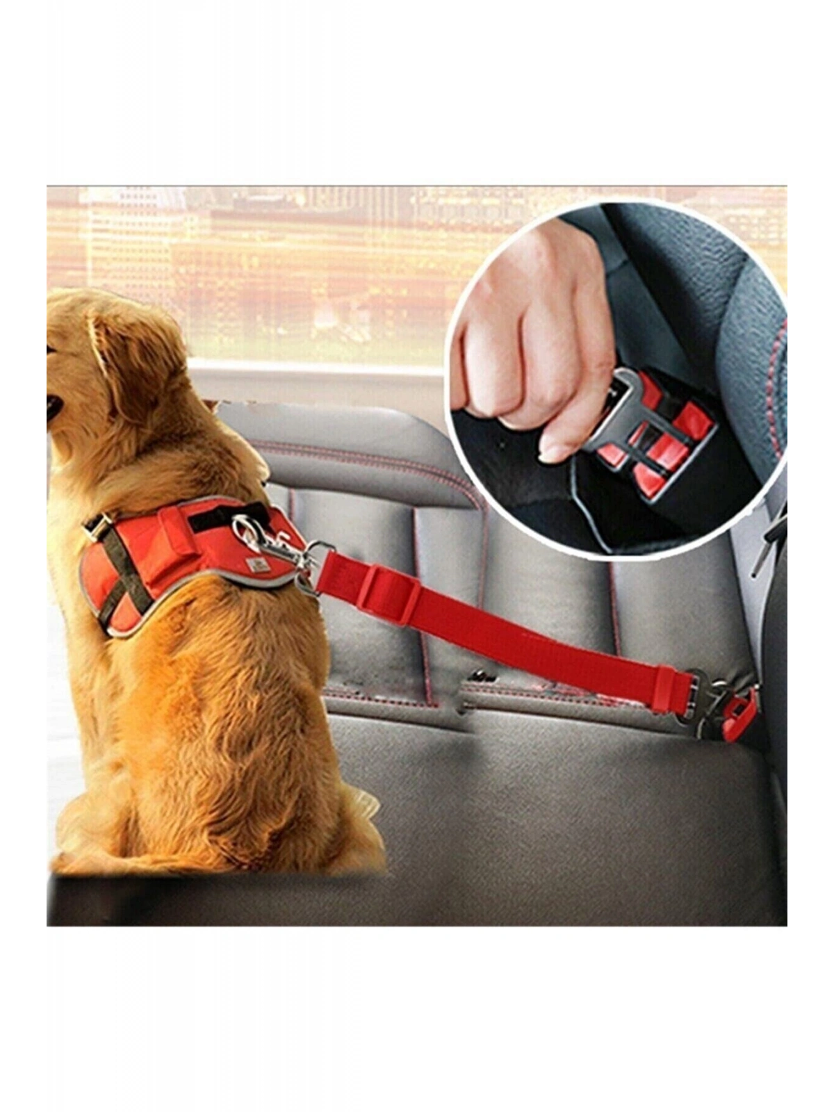 Evcil Hayvan Araç Emniyet Kemeri Kedi Köpek Araba Oto Tasması Oto Aksesuarları PEMBE