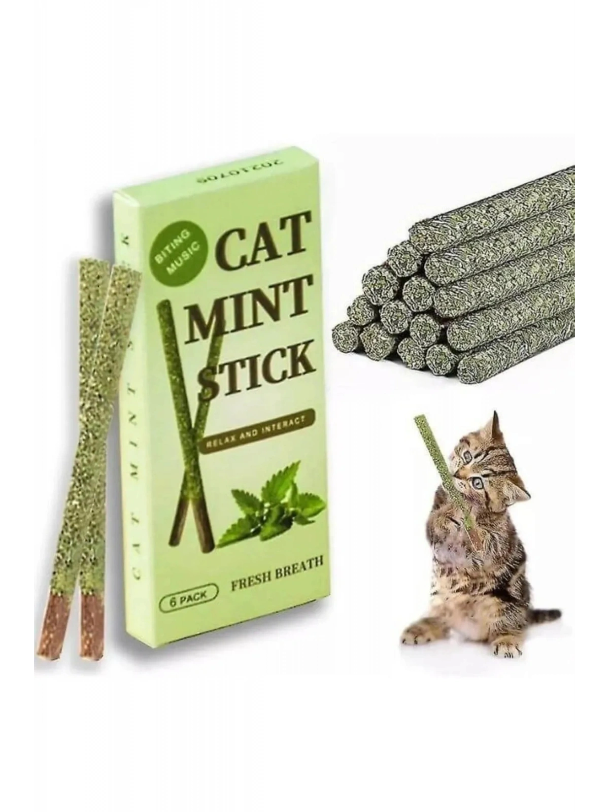 6 Adet Doğal Meyve Aromalı Matatabi Çubuğu Catnip Stick Kedi Catnip Dalı Cat Mint Stick