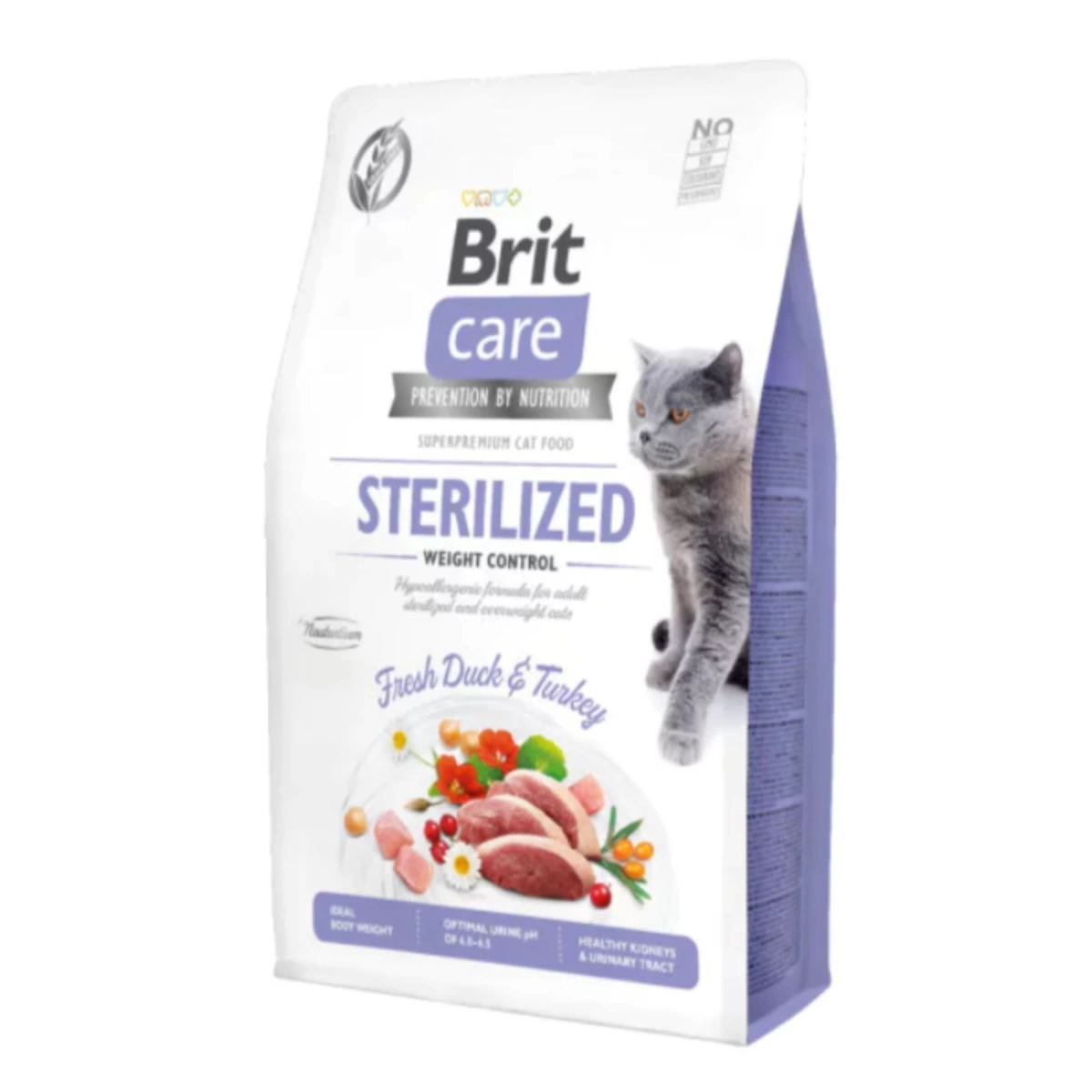 Brit Care Kilo Kontrolü için Ördekli Tahılsız Kısırlaştırılmış Kedi Maması 2 Kg