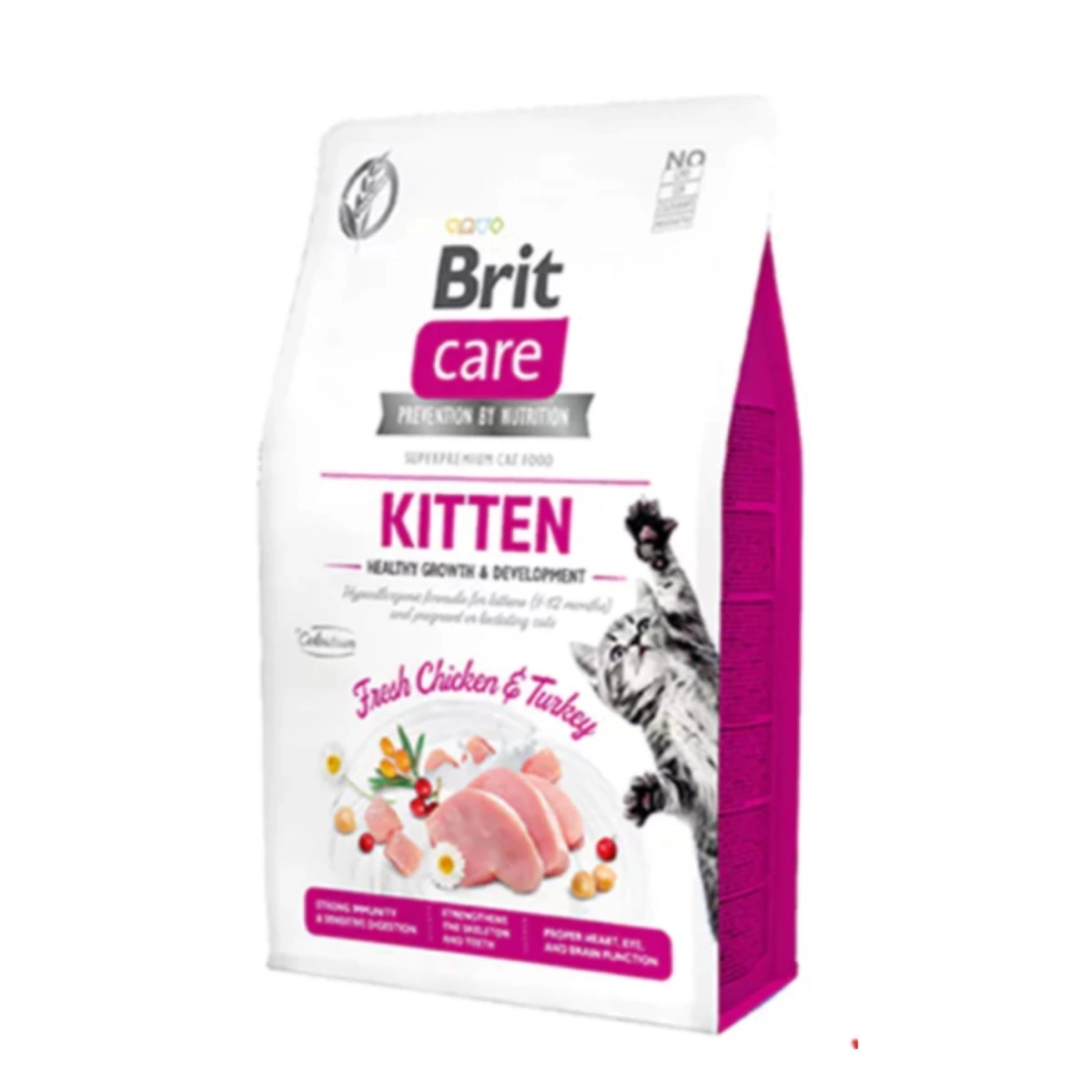 Brit Sağlıklı Büyüme için Tavuklu ve Hindili Tahılsız Yavru Kedi Maması 2 Kg