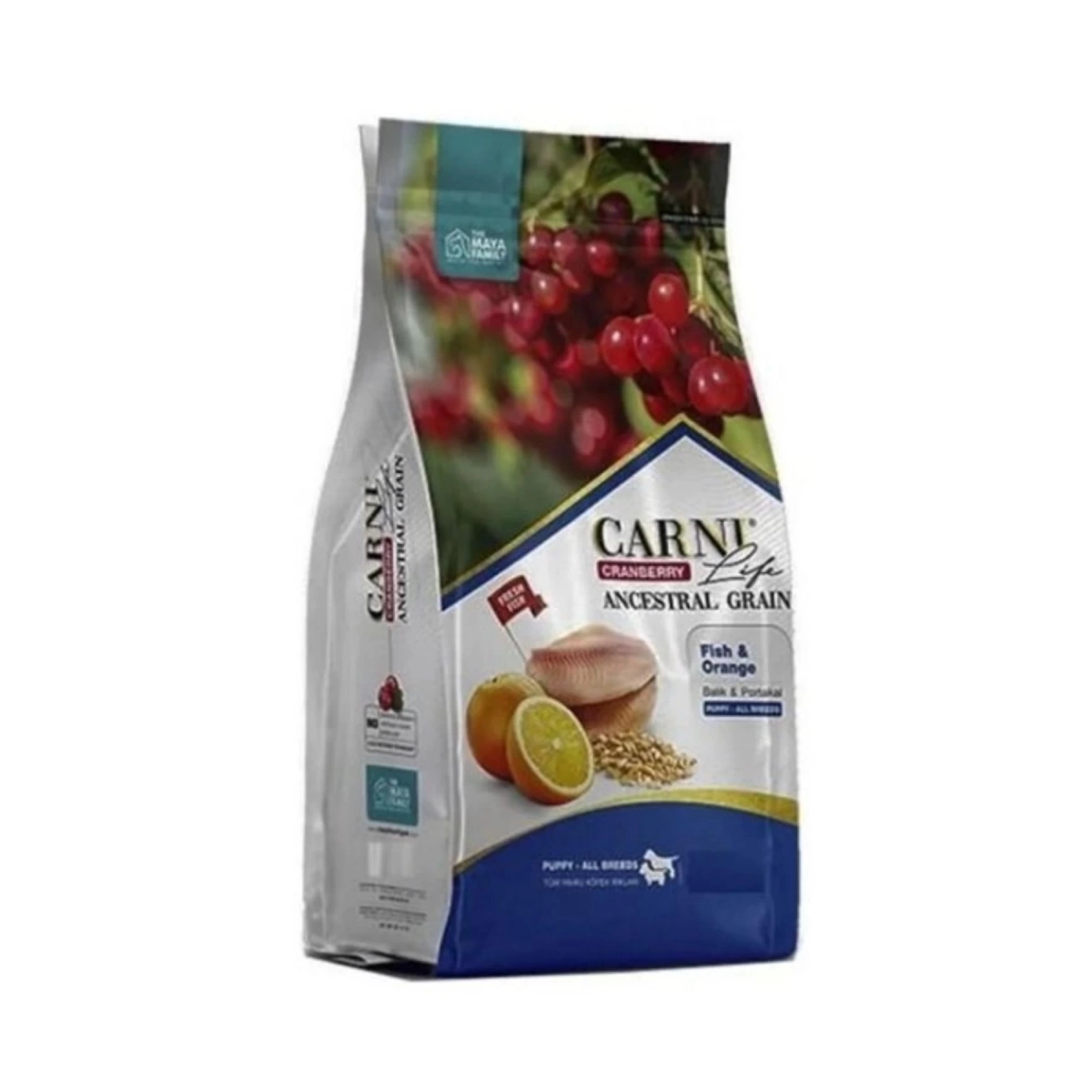 Carni-Life Az Tahıllı Balık Portakal Ve Kızılcıklı Yavru Köpek Maması 12 Kg