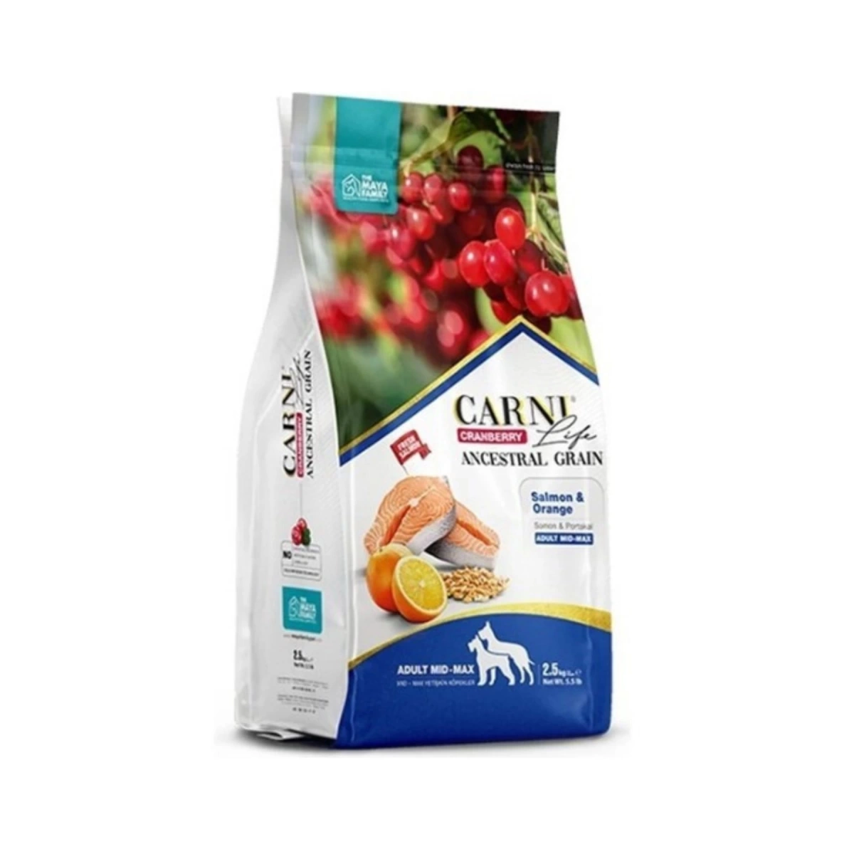 Carni-Life Düşük Tahıllı Somon Portakal Medium Yetişkin Kuru Köpek Maması 12 Kg