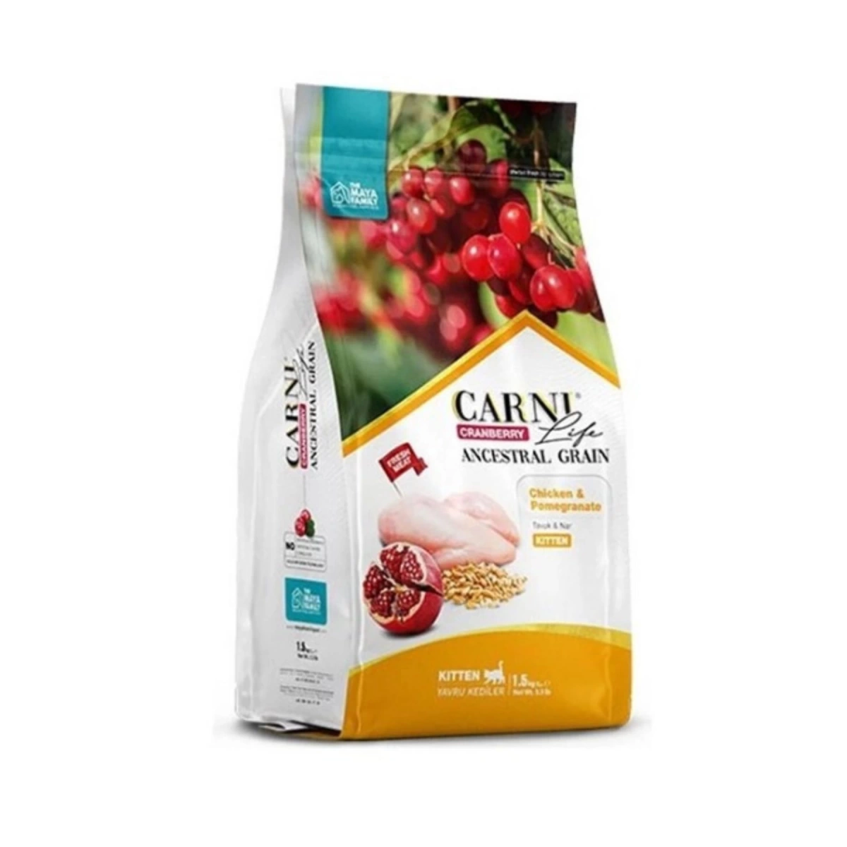 Carni-Life Tavuk Nar Ve Kızılcıklı Yavru Kuru Kedi Maması 1.5 Kg