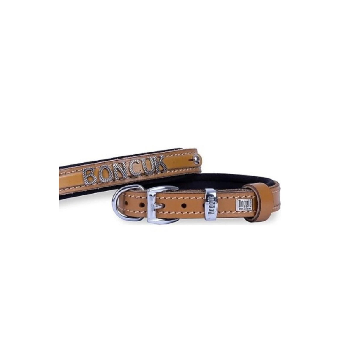 Doggie İsimlikli Kamel Köpek Boyun Tasması 2X30-35 Cm