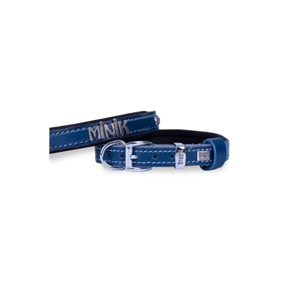 Doggie İsimlikli Mavi Köpek Boyun Tasması 2X30-35 Cm