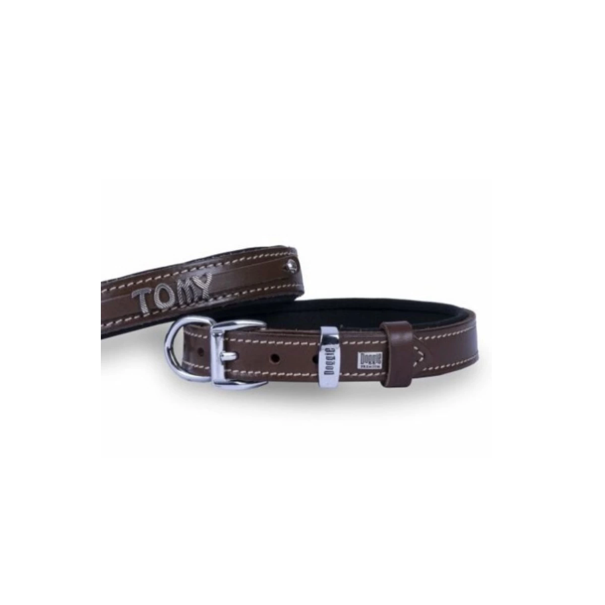 Doggie Kahve İsimlikli Köpek Boyun Tasması 2X35-40 Cm