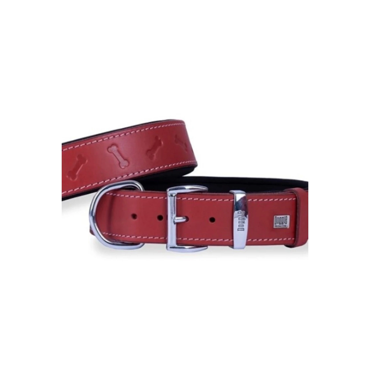 Doggie Kemikli Kırmızı Köpek Boyun Tasması 4X52-60 Cm