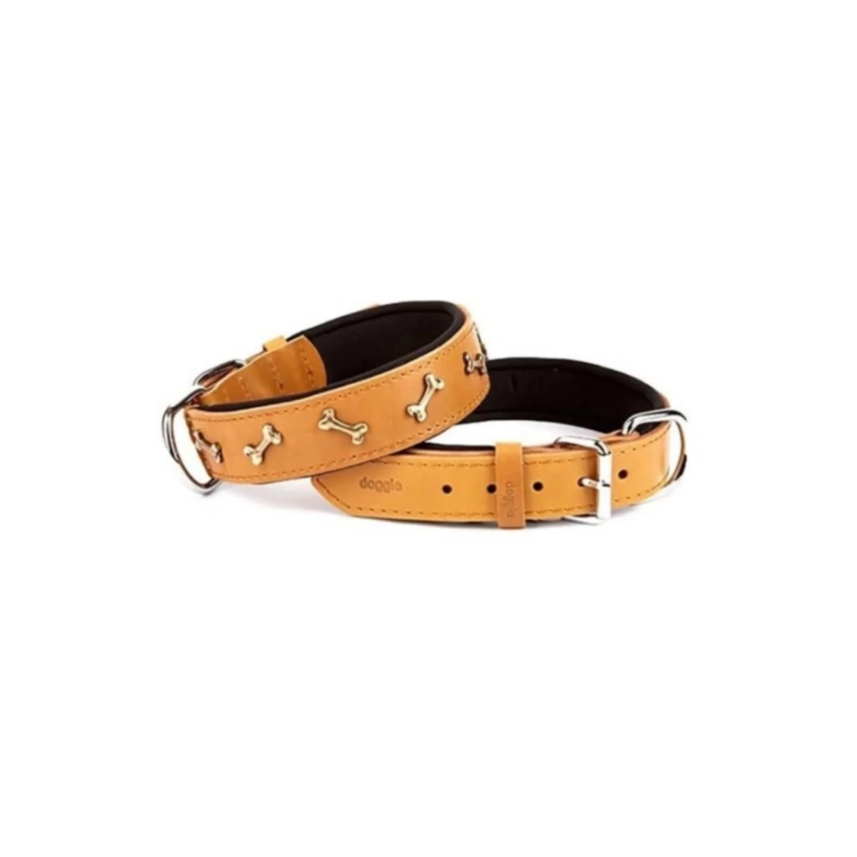 Doggie Kemikli Sarı Köpek Boyun Tasması 4X57-65 Cm