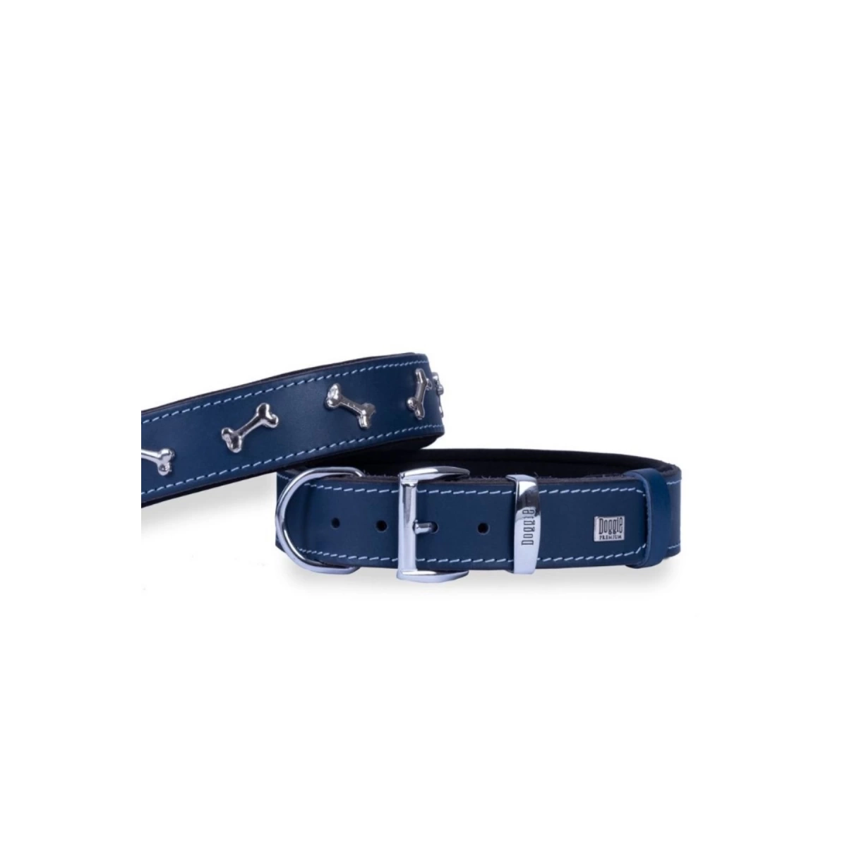 Doggie Mavi Kemik Köpek Boyun Tasması 4X47-55 Cm