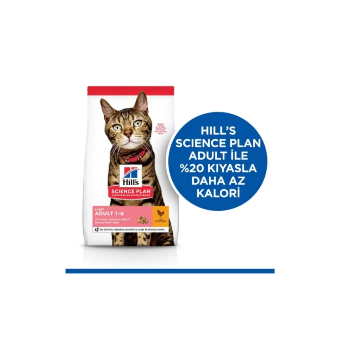 Hills Light Tavuk Etli Düşük Kalorili Yetişkin Kedi Maması 1,5 Kg