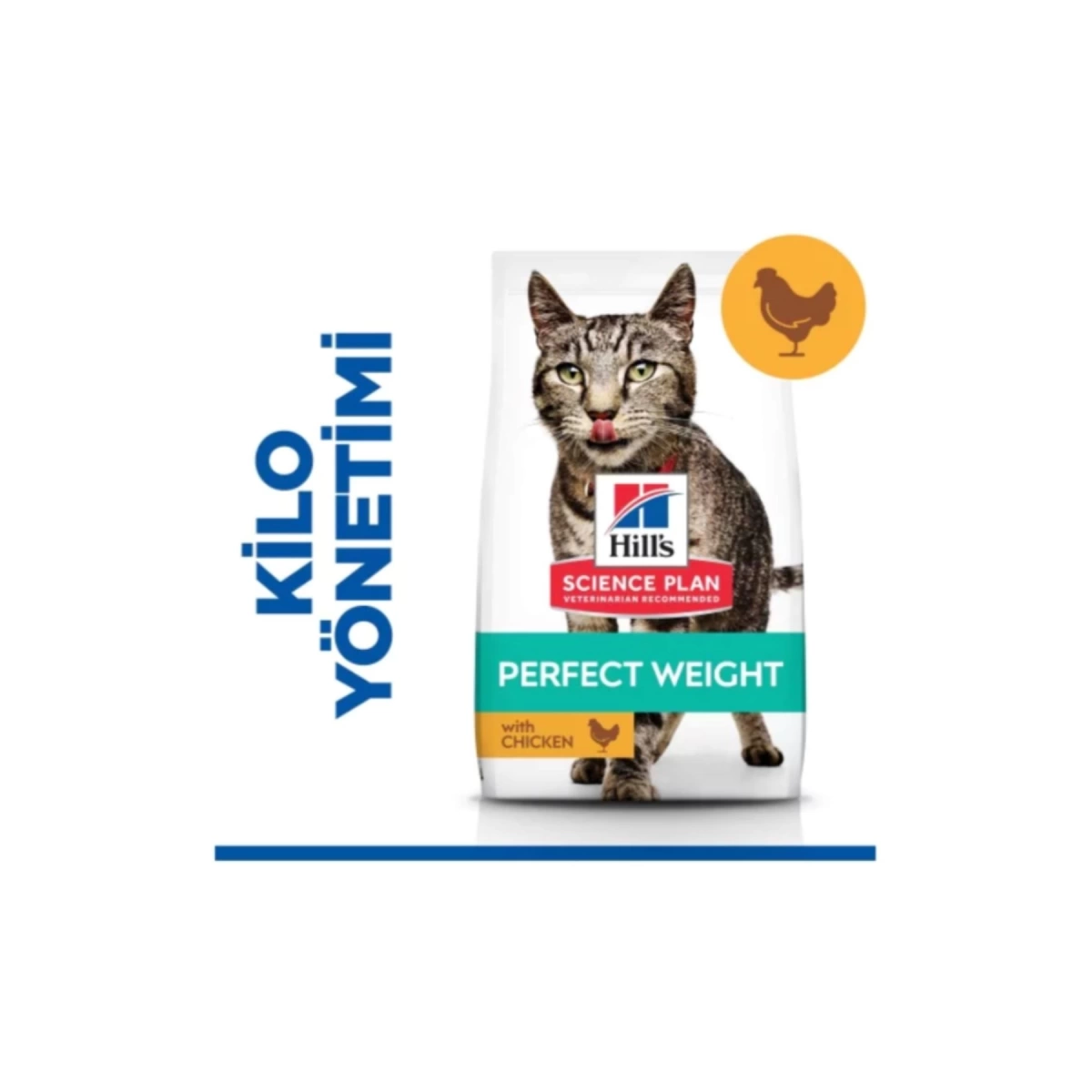 Hills Perfect Weight Kilo Kontrolü için Tavuklu Yetişkin Kedi Maması 2,5 Kg