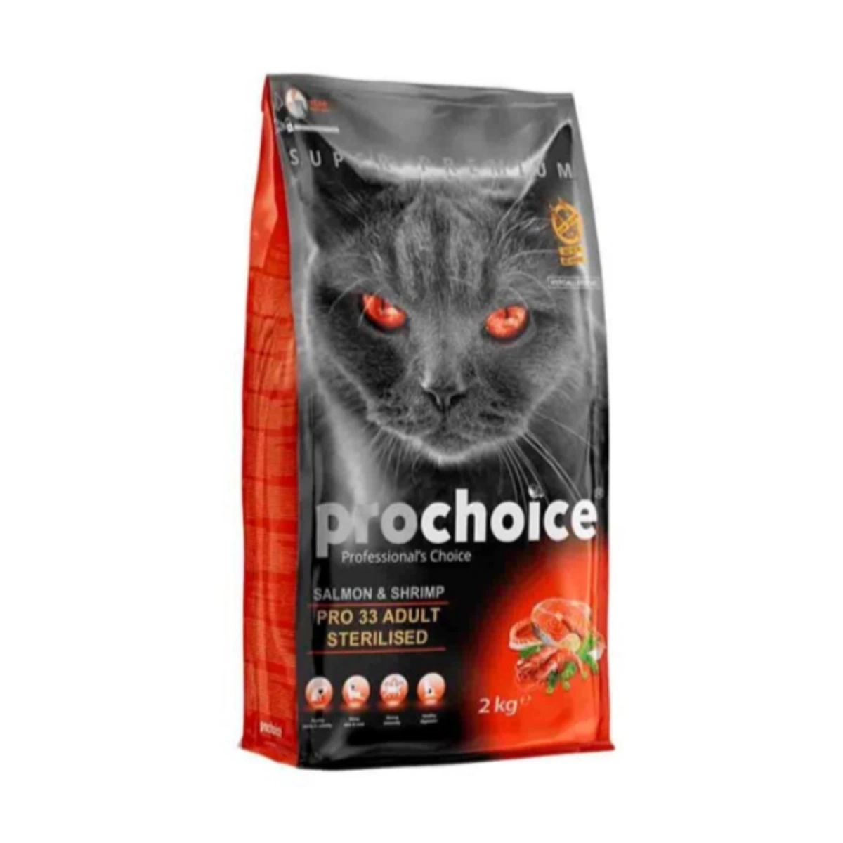 Prochoice Pro 33 Somonlu ve Karidesli Kısırlaştırılmış Kedi Maması 2 Kg