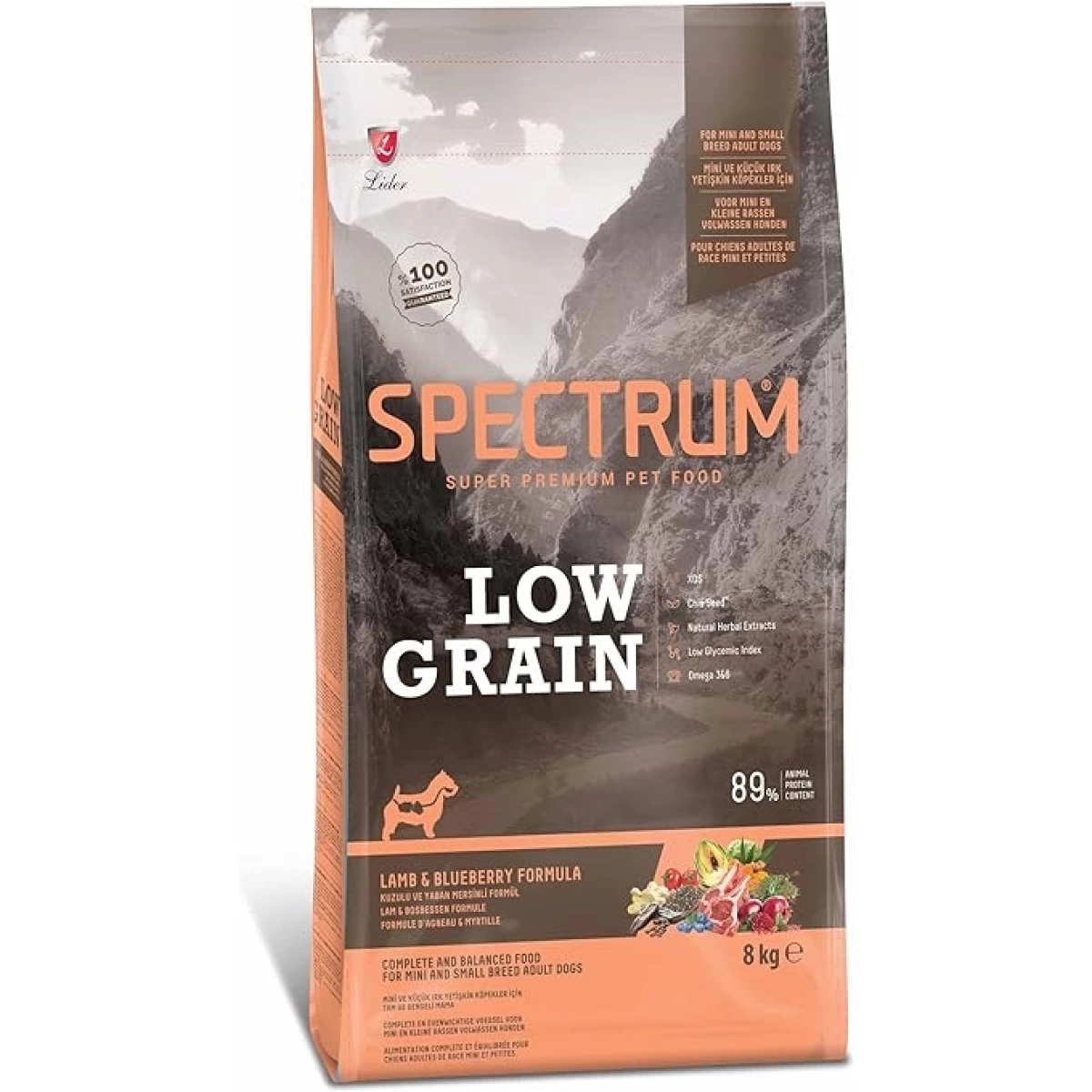 Spectrum Low Grain Kuzu Etli Ve Yaban Mersinli Mini Ve Küçük Irk Yetişkin Köpek Maması 8 Kg