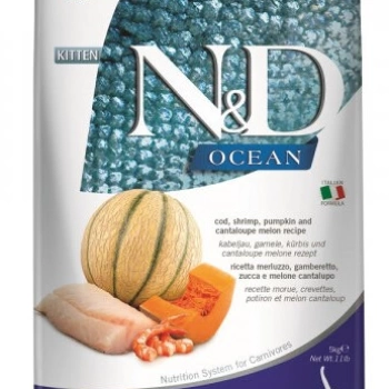 N&D Ocean Kitten Balkabaklı Morina Karidesli Kavunlu Yavru Kedi Maması 5 Kg