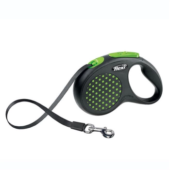 Flexi Design Otomatik Şerit Köpek Gezdirme Kayışı 5m (Yeşil) [S]