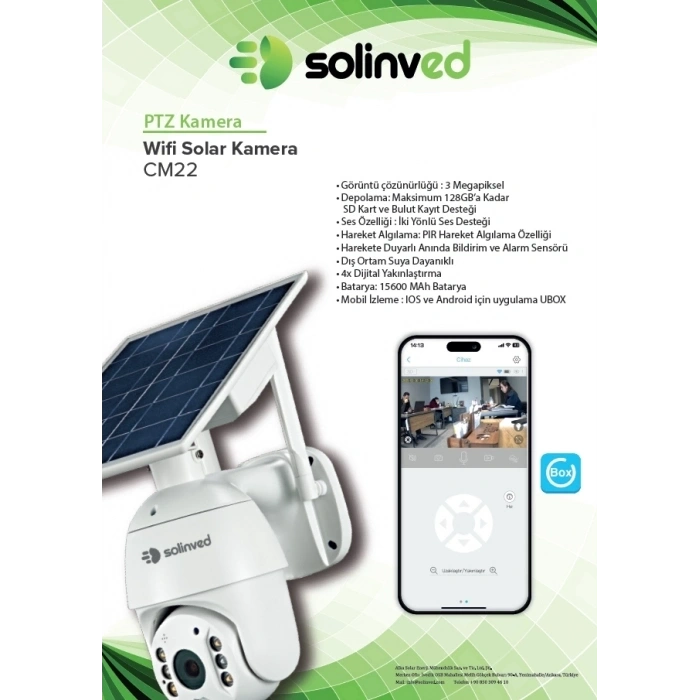 Solinved CM04-WiFi Solar Akıllı Kamera