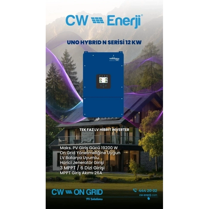 TommaTech Uno Hybrid N 12kW Tek Faz İnverter