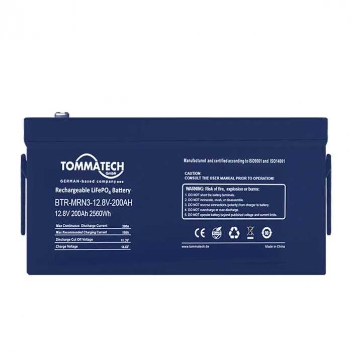 Tommatech Marine ABS Kasa Batarya 12.8V 200AH LFP Lityum Batarya