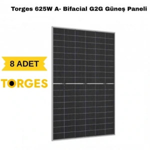 Torges 625W A- Class Bifacial TOPCON Monokristal Half-Cut Güneş Paneli (8 ADET)