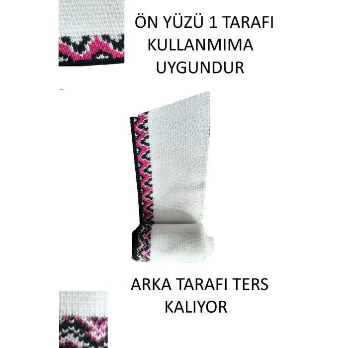 1 Adet Triko Dokuma Ribana Şerit En 96 cm Boy 5 cm Başlangıç Desenli Kumaş Bant Onarım ve Tasarım T-514