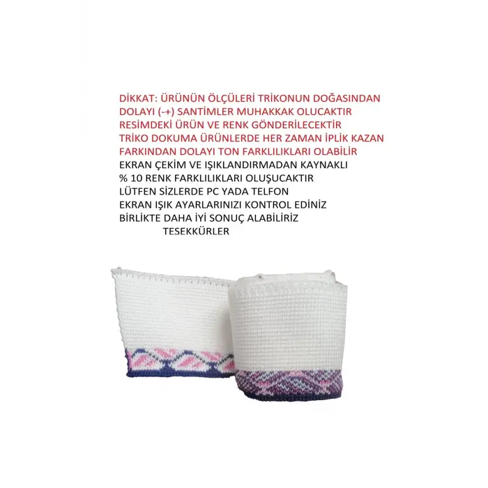 2 Adet Triko Ribana Şerit Bant Tek Taraflı Kullanıma Uygun – Beyaz Lacivert Pembe T 539