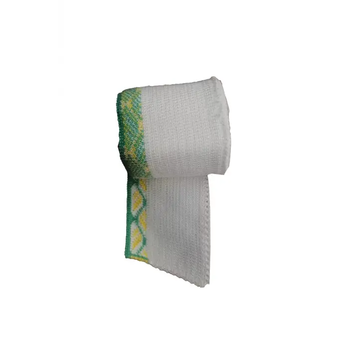 2 Adet Triko Ribana Şerit Bant Tek Taraflı Kullanıma Uygun – Beyaz Yeşil Sarı T 538