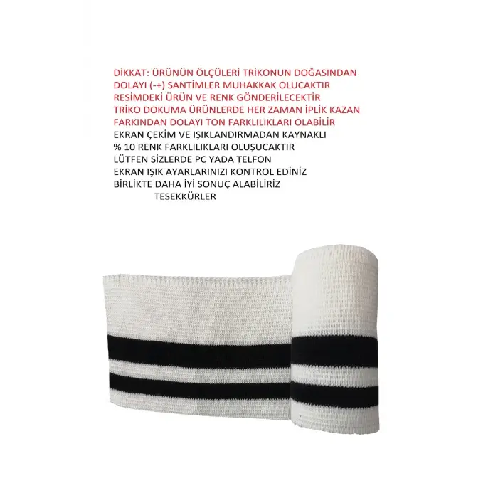 2 adet Triko dokuma ribana şerit beyaz siyah çizgili model T 524