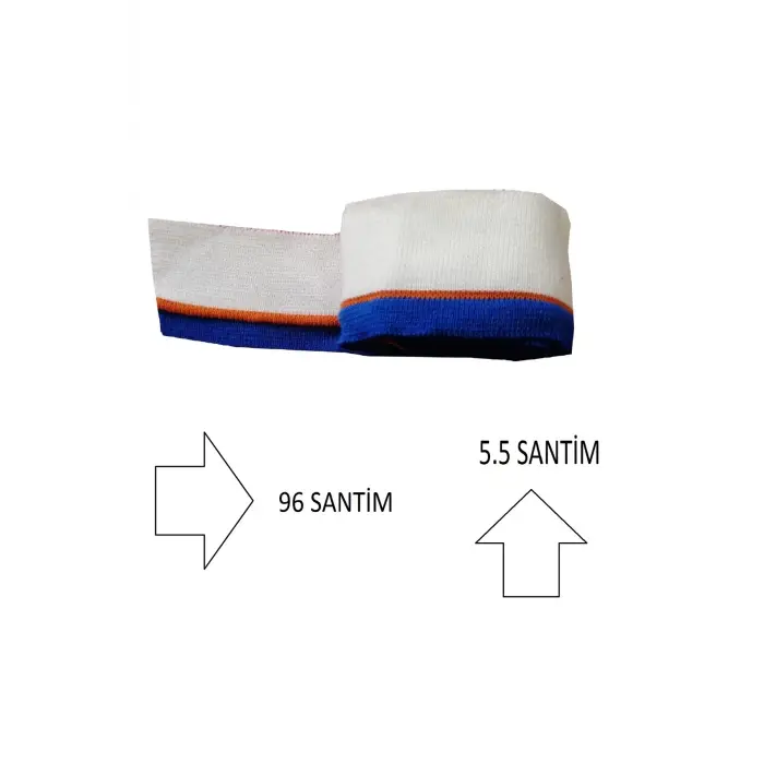 Triko Ribana Şerit 2’li Set – Beyaz Mavi Portakal Bekletme Örgü (96x5.5cm) T 523