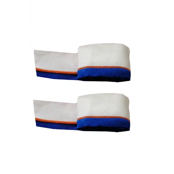 Triko Ribana Şerit 2’li Set – Beyaz Mavi Portakal Bekletme Örgü (96x5.5cm) T 523