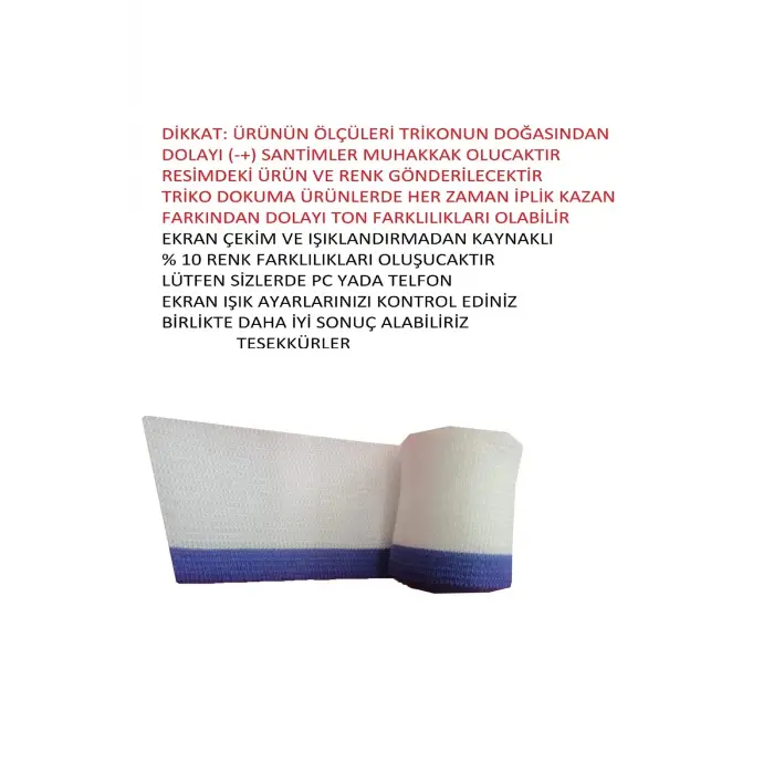 3 Adet Triko Dokuma Ribana Bant Beyaz Çizgi Mavi  Ölçüleri Resimdedir T 557