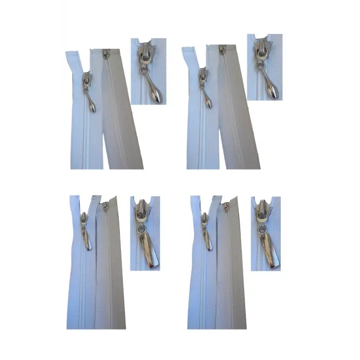 55 santim plastik dişli fermuar 2 adet farklı başlık 2 adet farklı başlık genel toplam 4 adet model t 10