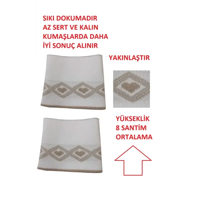 Ribana Kumaş Triko Kalpli Kol Bantı Kol Manşeti ( Triko Dur )