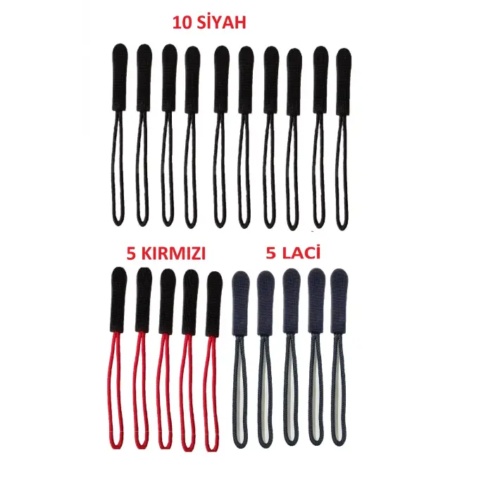 Elcik Başlığı 20 Adet Fermuar Başlığı Mont Çanta Fermuar Başlık Elciği